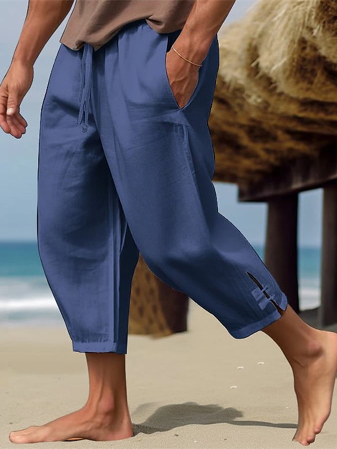 Men's Solid Color Resort Casual Pants