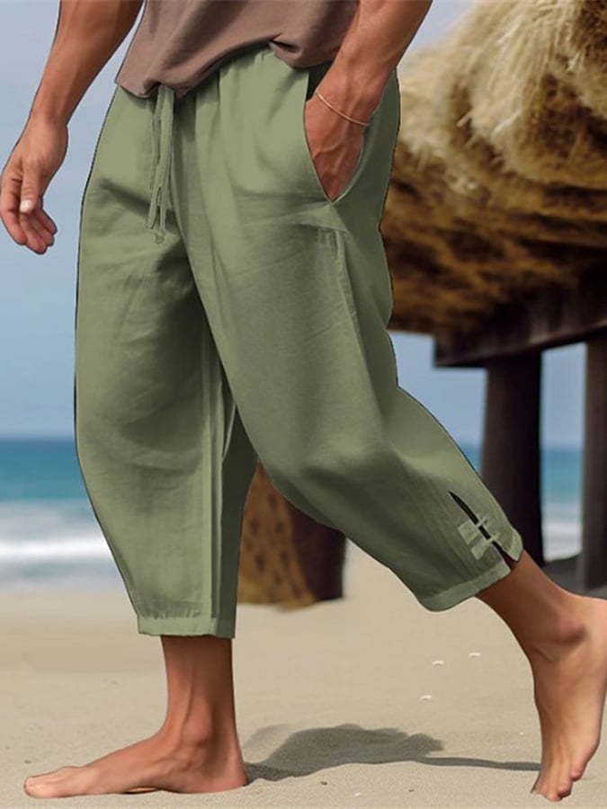 Men's Solid Color Resort Casual Pants
