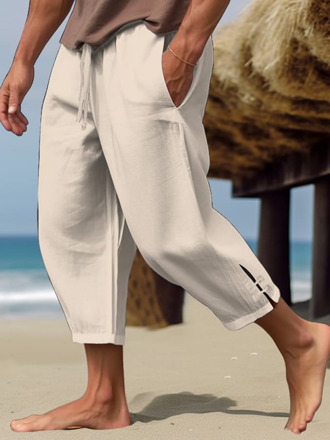 Men's Solid Color Resort Casual Pants