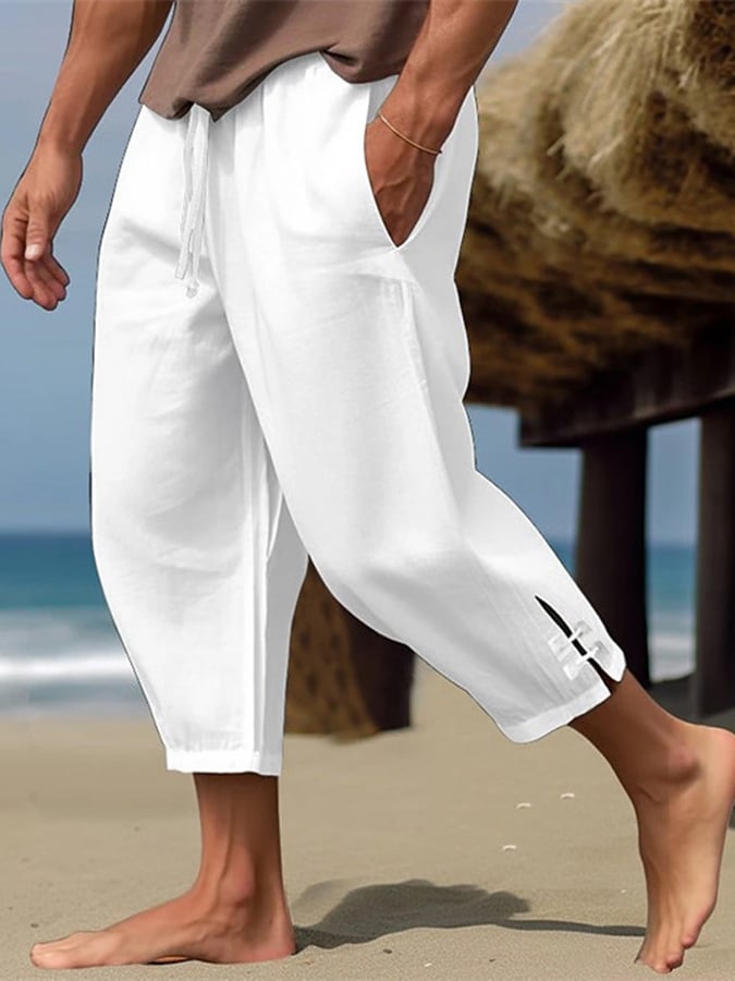 Men's Solid Color Resort Casual Pants