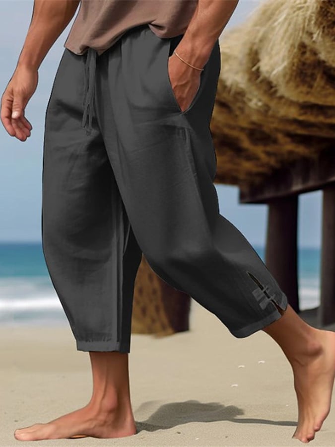 Men's Solid Color Resort Casual Pants