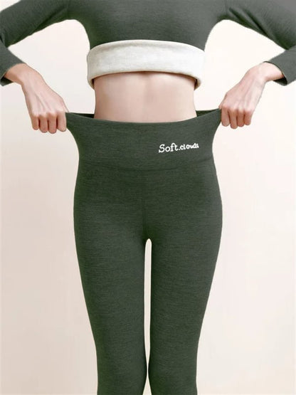 Basics Fleece Lined High Waist Skinny Soft Clouds Leggings