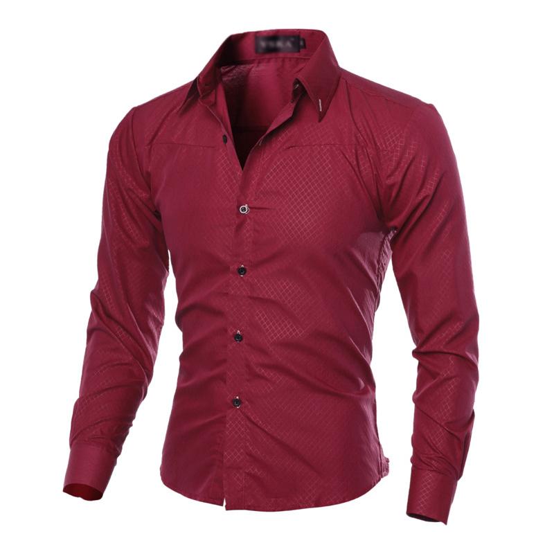Men's Dark Pattern Diamond Long-sleeved Shirt