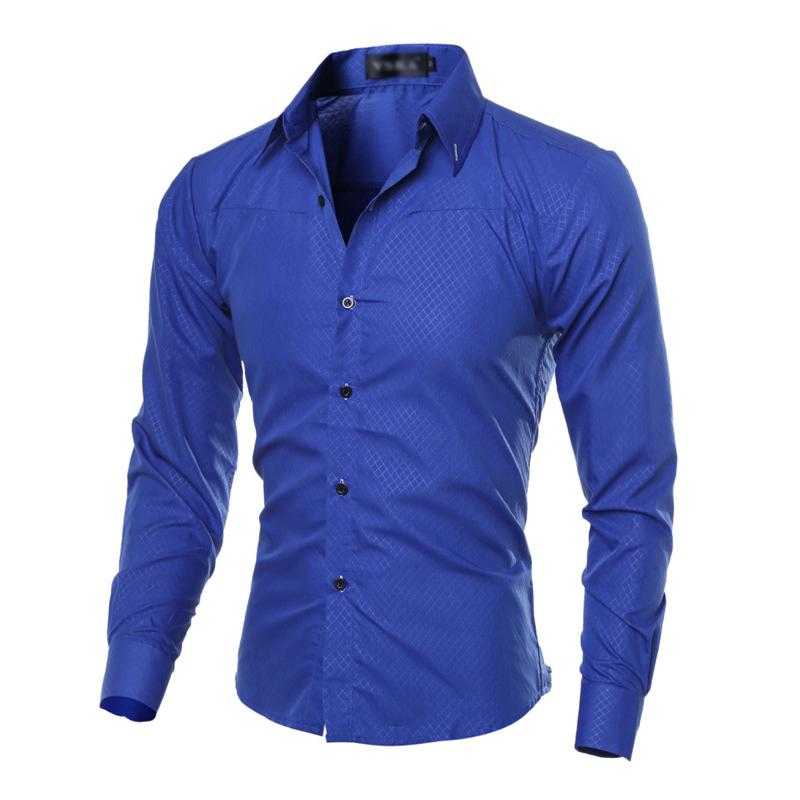 Men's Dark Pattern Diamond Long-sleeved Shirt